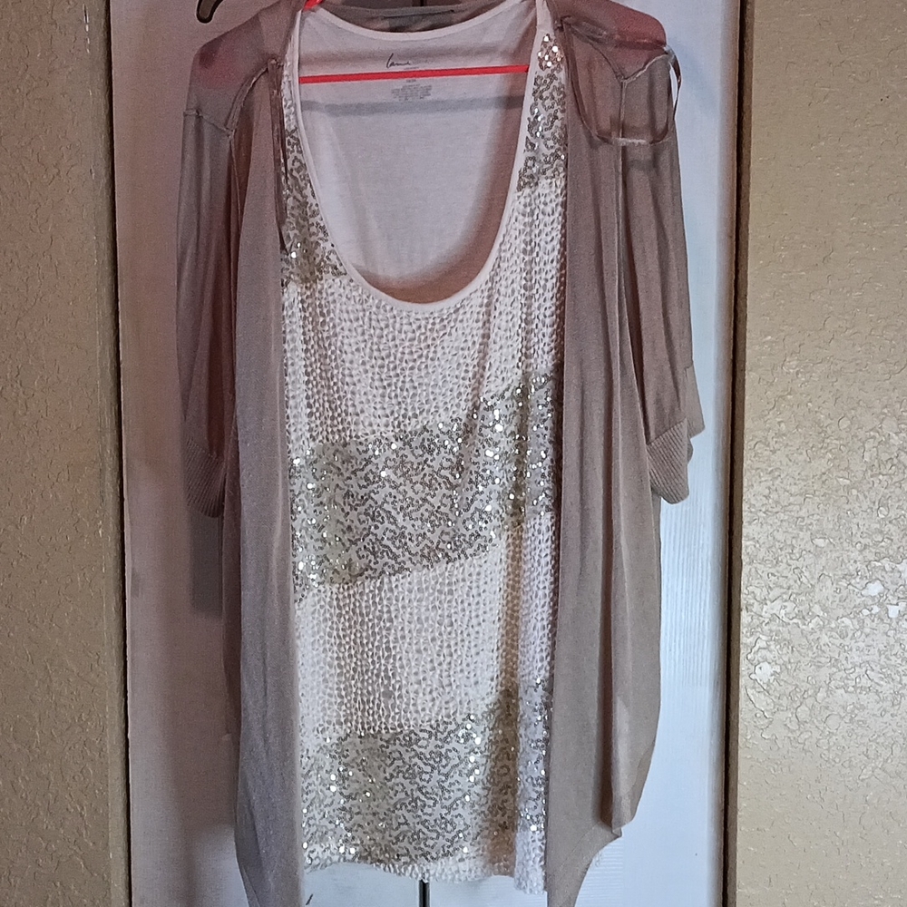 Lane Bryant 18/20 2PC sparkle top & cover +42